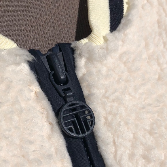 Tory Sport Cream Bomber Jacket with Striped Accents - Picture 7 of 10